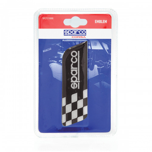 Эмблема 3D лакированная SPARCO, флаг F1, цвет черный