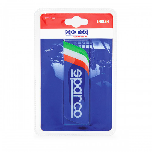 Эмблема 3D лакированная SPARCO, итальянский флаг, цвет синий